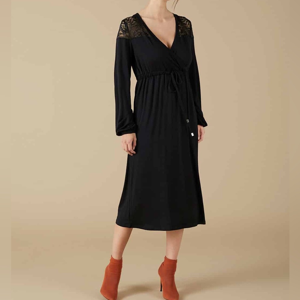 Mama Licious Elegant Black Lace Maternity Dress